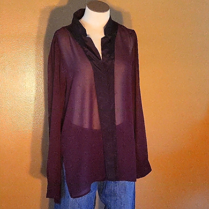 Chiffon And Silk Long Sleeve Blouse